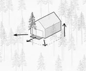 The process of shaping the body; elevating the most important functions to the first floor provides residents with a better view of the forest