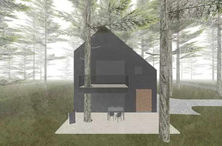view from the living area, closed house