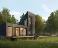 The summer house consists of two blocks