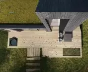 Green roof and terrace connected to living area