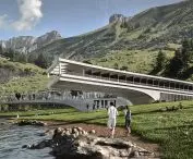 The Bridge położone nad jeziorem