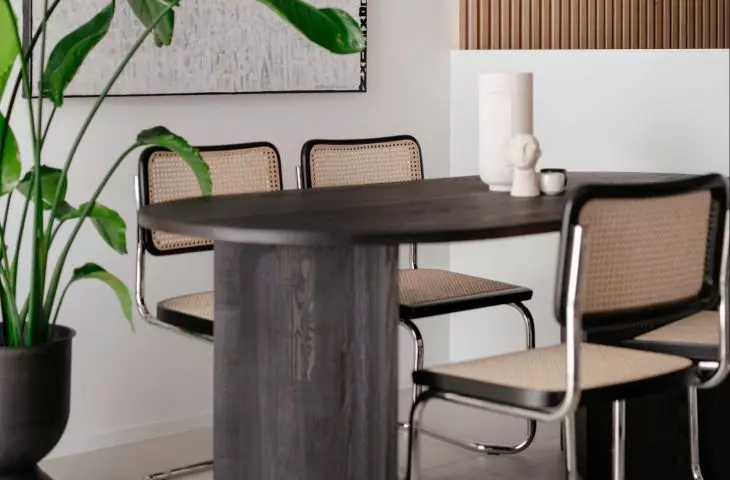 rattan accessories in a minimalist interior