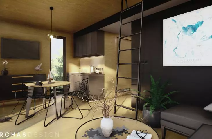 interior of one of the cottages