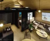 in each cottage there is a mezzanine with additional sleeping places