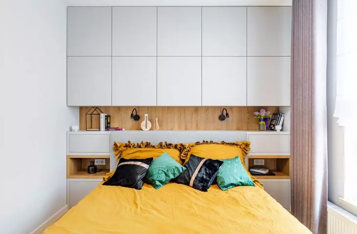 Functional cabinets over the bed