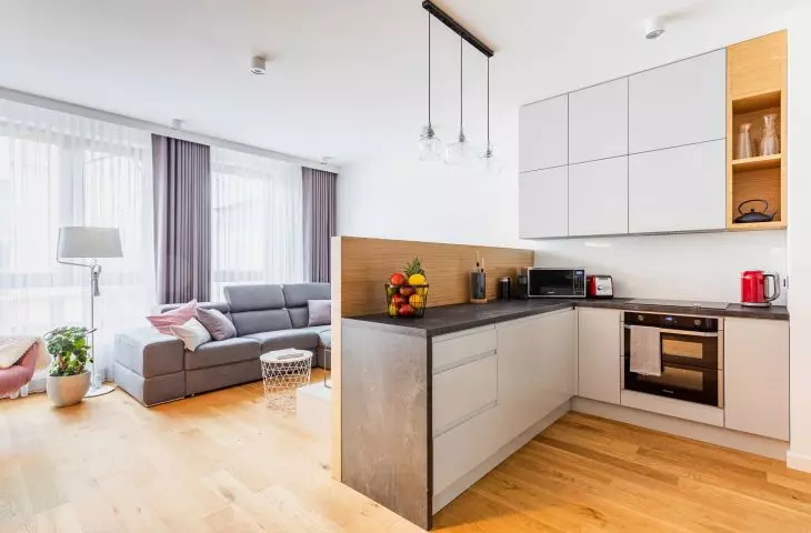 Kitchen and living room