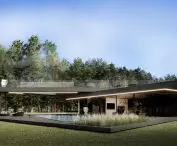 Large glazing and a spacious terrace in the guest house