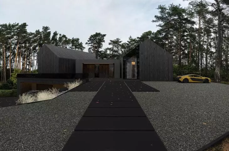RE: REDWOOD HOUSE, od strony wejścia