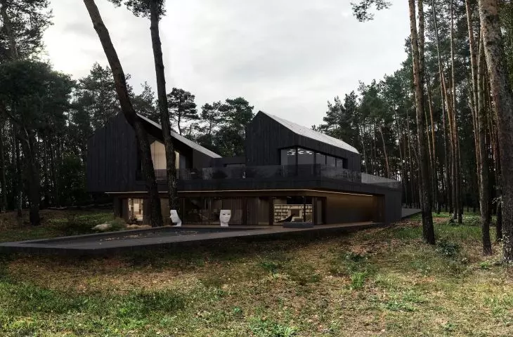 RE: REDWOOD HOUSE, blocks resemble modern barn