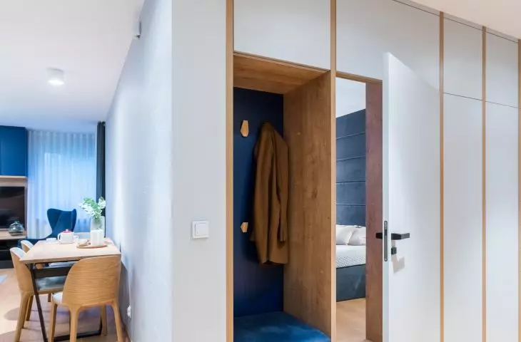 Behind the door of the development is a bedroom