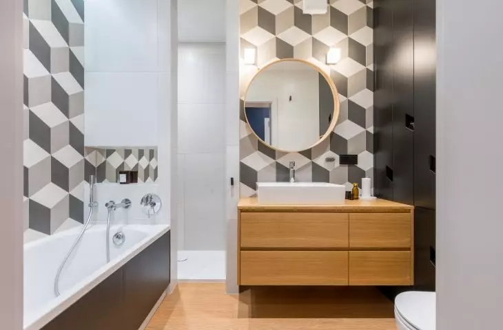 Geometric bathroom