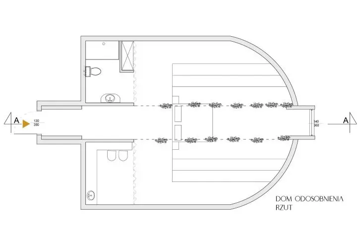 Plan of the retreat house 