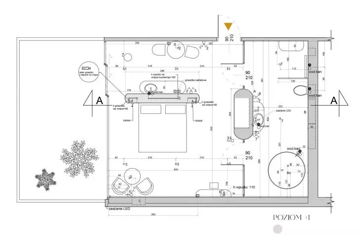 Plan +1 of the retreat house 