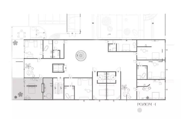 Center, view of level +1