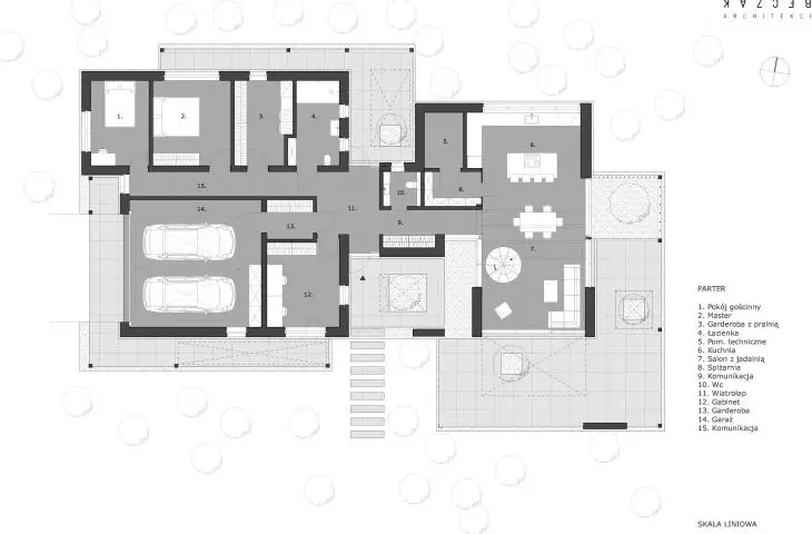 SMU HOUSE, rzut parteru