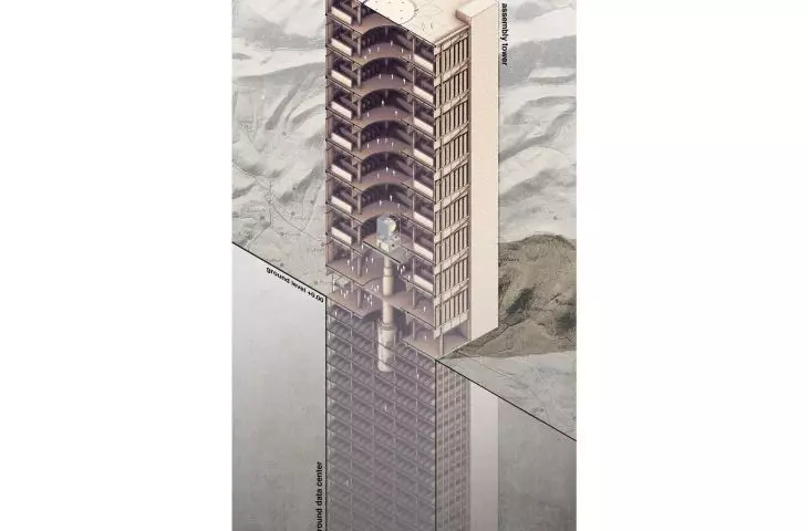 Pilgrim Skyscraper, a cross-section of the tower