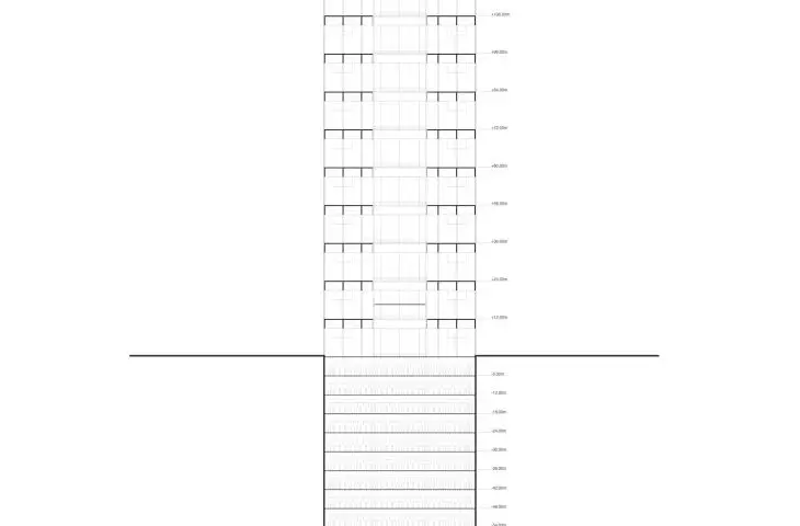 Pilgrim Skyscraper, cross section