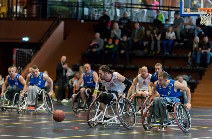 Inside the sports hall, the games