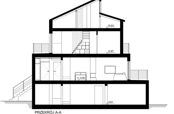 House in Gdansk, cross section