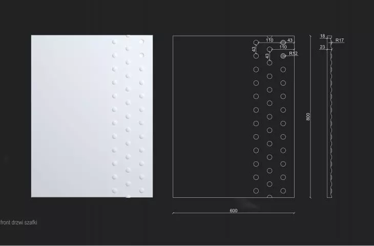 Invisible System, front drzwi szafki