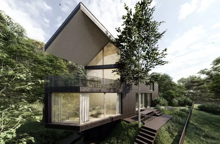 The sloping roof is due to the local record