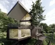 The sloping roof is due to the local record
