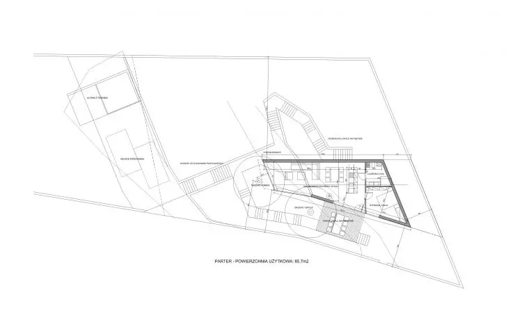 House on the slope, first floor plan