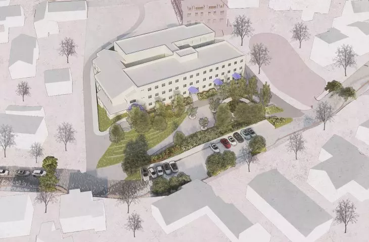 Woonerf w Wieliczce, wizualizacja z lotu ptaka
