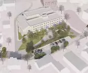 Woonerf w Wieliczce, wizualizacja z lotu ptaka