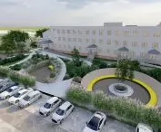 Widok skweru i parkingu