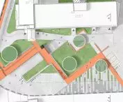 Widok placu przed przychodnią