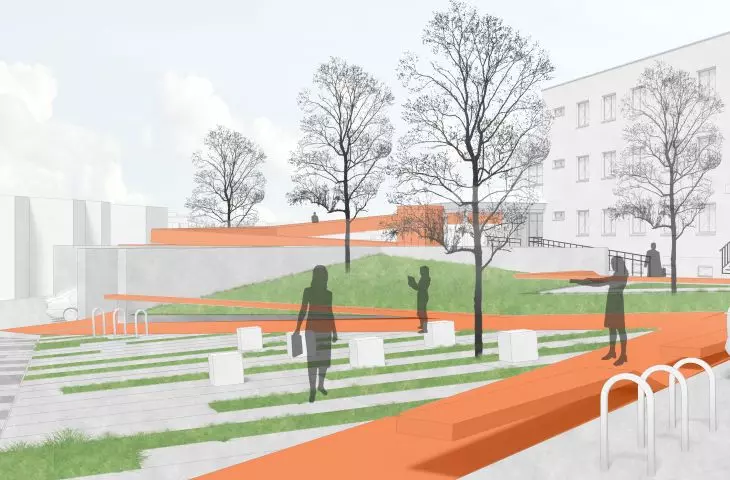 Wizualizacja projektowanego placu