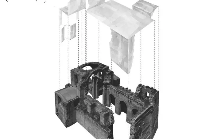 Chiesa Diruta - Risveglia, axonometry