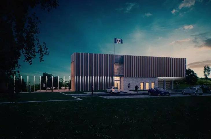 Budynek OSP Wielka Wieś, wizualizacja konkursowa