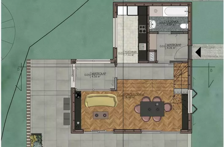 Project ALTHOUSE, first floor plan