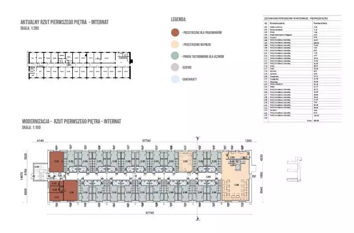 Floor plan of the dormitory