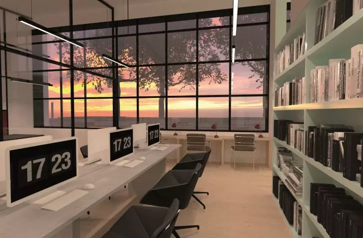 Interior of the media center