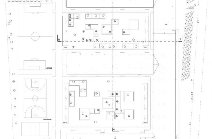 Plan of land development around the school