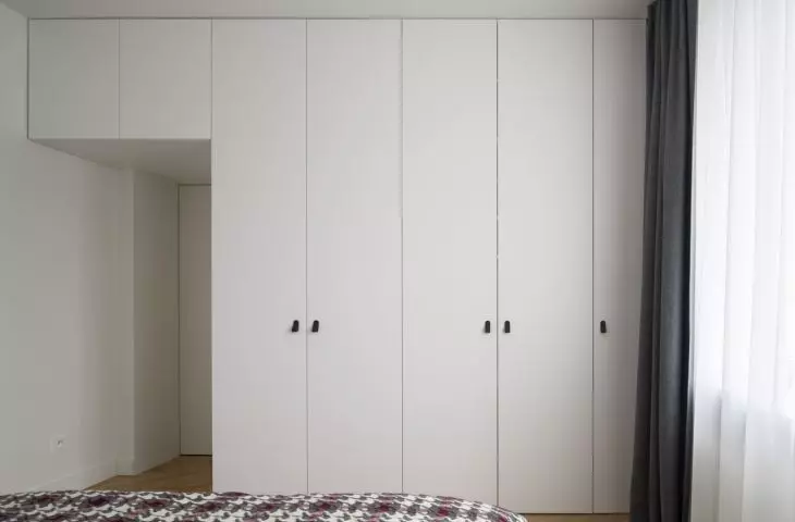There is a hidden workspace in the bedroom