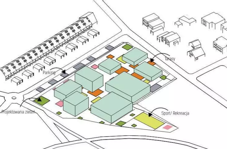 spaces between buildings