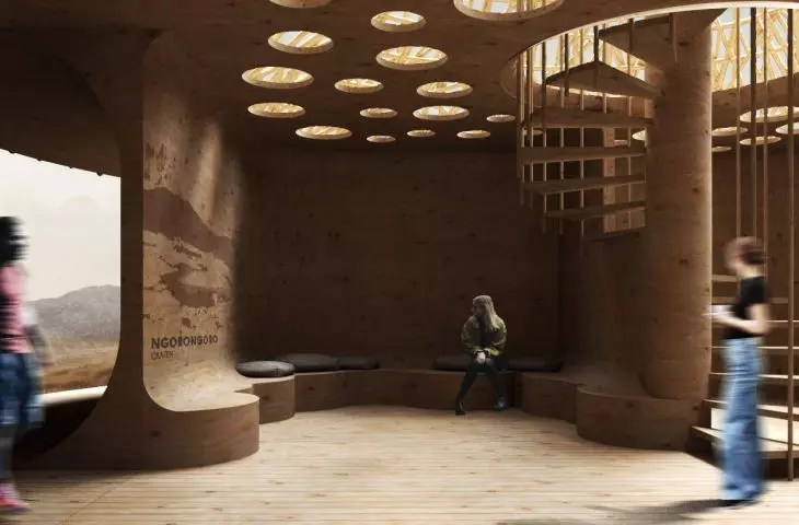 Interior with a transparent roof