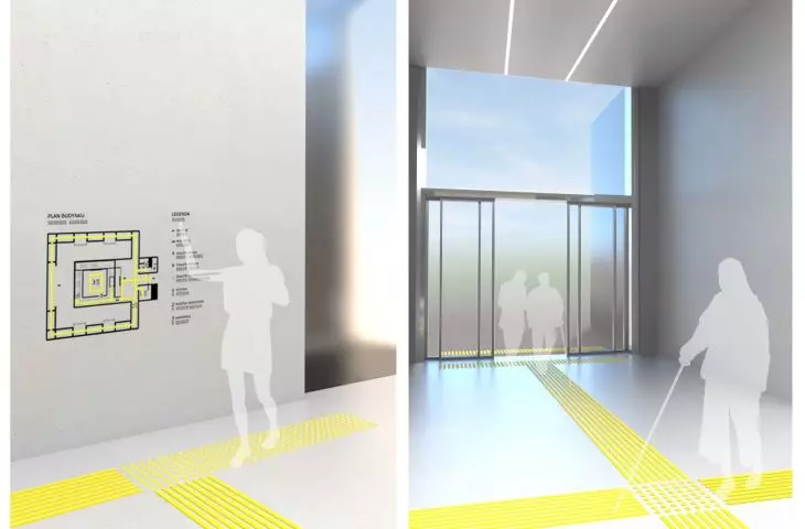 Entrance and facilities for the blind 