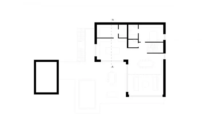 House under the rock, first floor plan