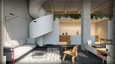 wnętrze jednego z&nbsp;apartamentów w&nbsp;budynku Barchessy