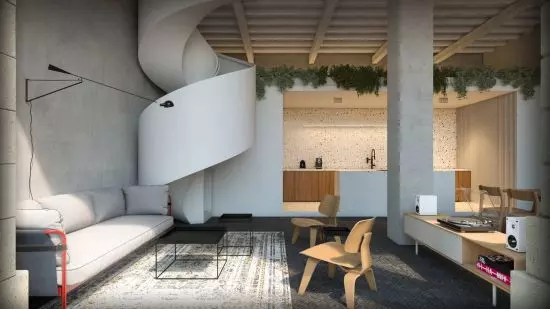 wnętrze jednego z&nbsp;apartamentów w&nbsp;budynku Barchessy