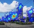 illustration of eye focus of survey participants showing visual dominance of advertising spaces