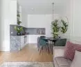 Kitchen connected to living room 