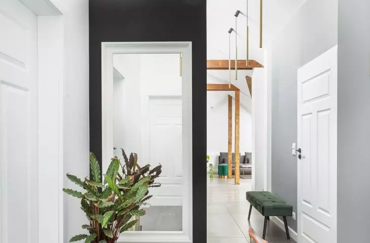 The apartment was arranged in the attic