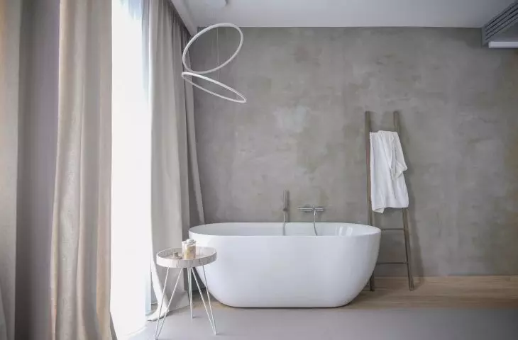 bathroom next to the bedroom
