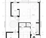 House on a narrow plot, first floor plan
